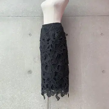 셀포드(CELFORD) 리본 레이스 스커트 블랙 36