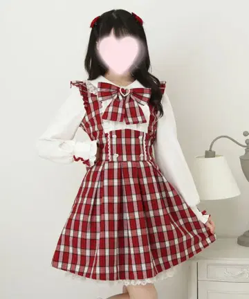 [택 있음 새상품] DearMyLove 도킹풍 프릴 하트 리본 원피스