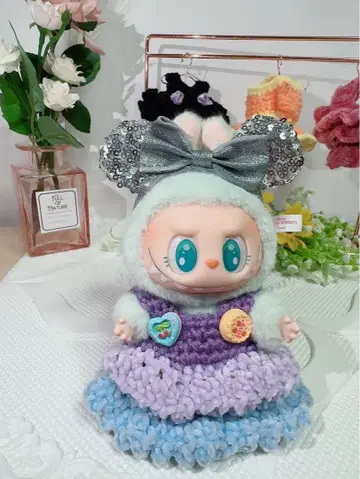 LABUBU 손뜨개질 원피스 디즈니 머리띠 LABUBU 의류 솜인형 옷