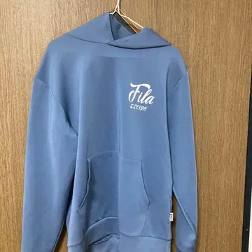 FILA 후드 부착 블루 후드티 M 사이즈