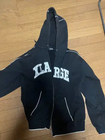 XLARGE 블랙 풀 집업 후드티