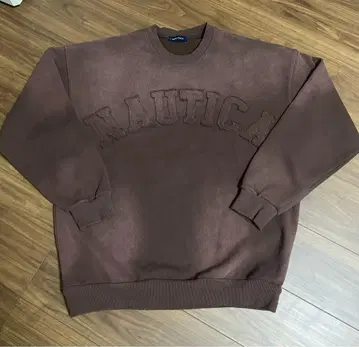 NAUTICA 가먼트 다이 블리치 워시 아치 로고 맨투맨 L