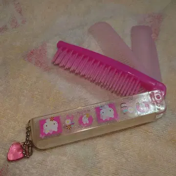 헬로키티 핸드폰 거울 포함 헤어 브러쉬