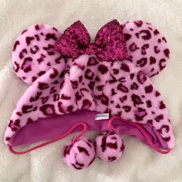 디즈니 레오파드 무늬 팬캡 핑크