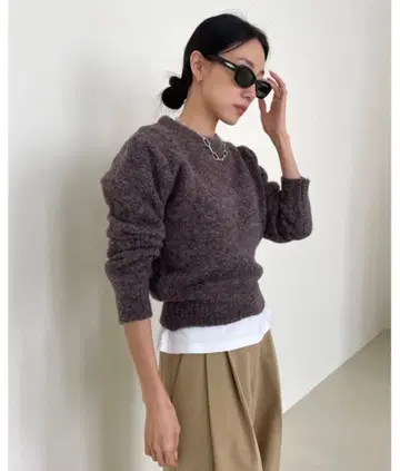 Didot 쇼룸 믹스 컬러 라운드 니트