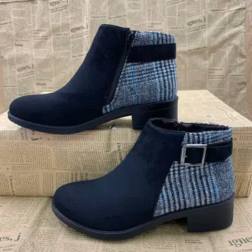 새상품 여성용 L 사이즈 경량 보아 안감 숏부츠 블랙 9768