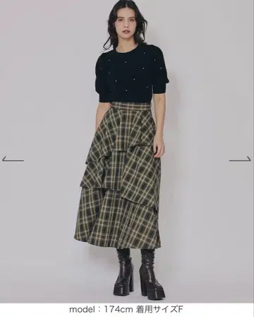 레이디 아젤 타탄 체크 캉캉 스커트