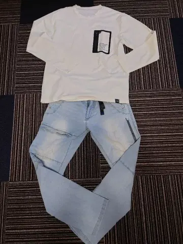 워크맨 필드코어 클라이밍 데님 팬츠 긴팔 T셔츠 세트