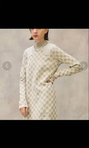 PUBLIC TOKYO 파일 자카드 니트 원피스