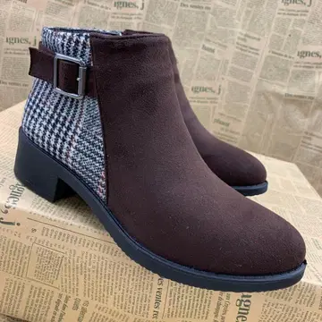 새상품 여성용 M 사이즈 경량 발수 보아 안감 숏부츠 짙은 갈색 9768