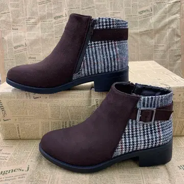 새상품 여성용 L 사이즈 경량 발수 보아 안감 숏부츠 짙은 갈색 9768