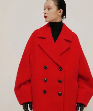 LAEMUSE 울 MIX 코쿤 슬리브 롱 코트