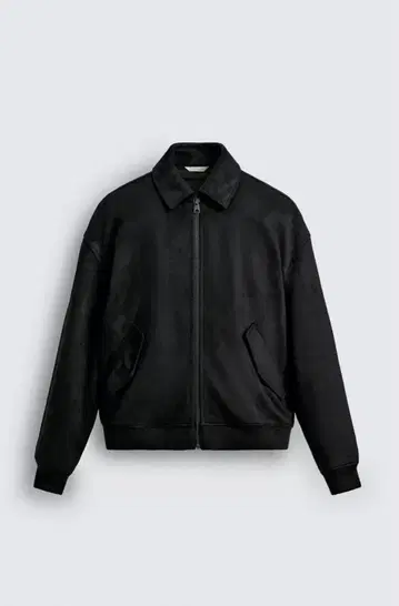 ZARA 페이크 스웨이드 퀼팅 자켓 블랙