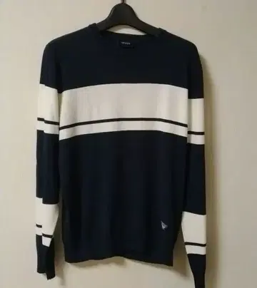 ARMANI JEANS 네이비/화이트 스트라이프 니트 M