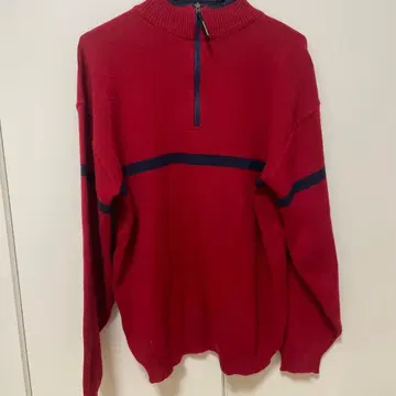 하프 지퍼 스웨터 M 빨간색 네이비 montbell