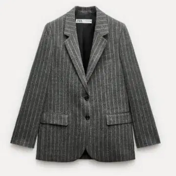 ZARA 핀스트라이프 울 블렌드 블레이저