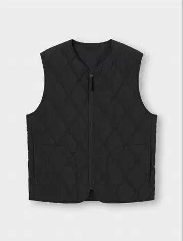 새상품급 지유 GU 히트 패디드 퀼팅 베스트 SW 블랙 3XL