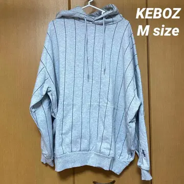 KEBOZ 스트라이프 후드티 [M] 그레이 긴팔 후디 남성용