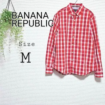 BANANA REPUBLIC 체크 무늬 긴팔 셔츠 M 사이즈