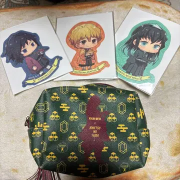 귀멸의 칼날 파우치와 스티커 세트
