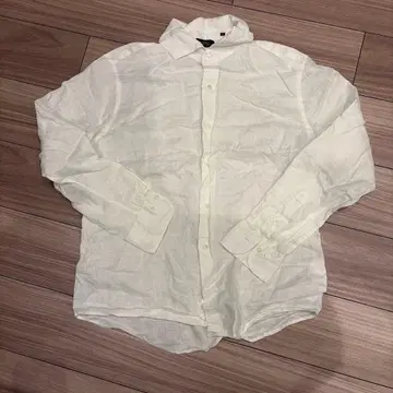 BARNEYS NEWYORK 린넨 소재 레귤러 카라 셔츠 화이트 XL