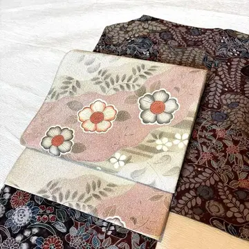 츠즈레 나고야 오비 츠지 가 꽃 무늬 츠즈레 오비 나고야 오비