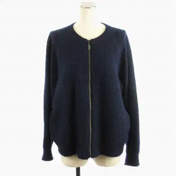 요건 레일 바바구리 필링 가공 지퍼 자켓 네이비 M