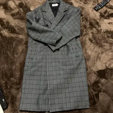 AZUL by MOUSSY 체크 무늬 롱 코트 S