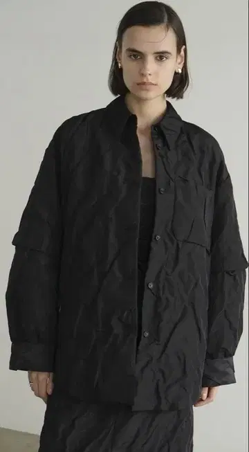 CLANE PADDED CRUMPLY SHIRT JACKET 블랙1