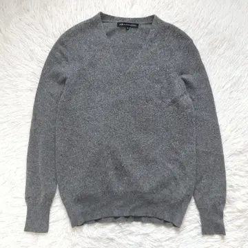 [23구] V넥 캐시미어 혼방 니트 그레이