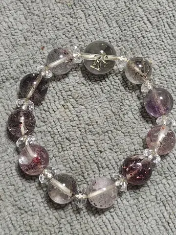 슈퍼세븐 팔찌 사이즈 약 12mm 15mm 수정에 소, 호랑이 범자