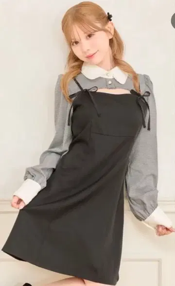 블랙 오버롤 스타일 원피스