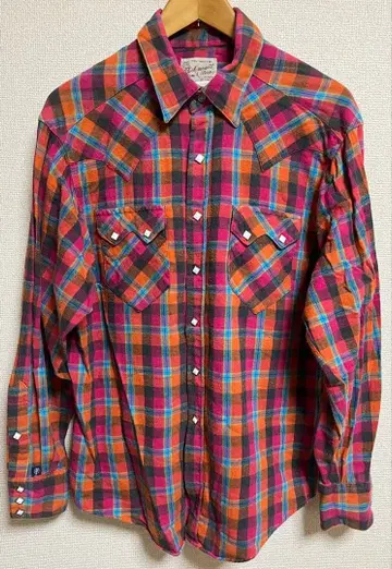 Rockmount 플란넬 셔츠 별주 레인보우 택 웨스턴 셔츠