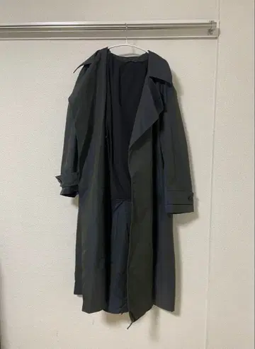 UNIQLO U 오버 사이즈 트렌치코트 다크 그레이 L