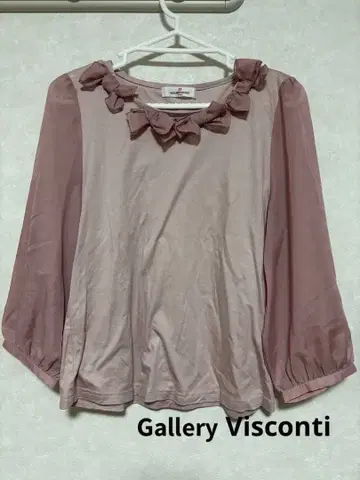 [갤러리 비스콘티] 긴팔 블라우스 핑크 리본 일본제
