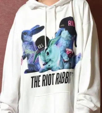 MILKBOY RIOT RABBIT 후드티 화이트 L