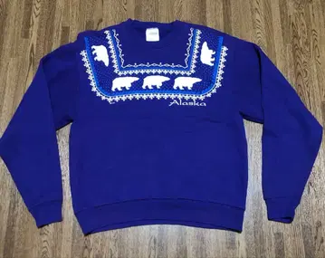 90s Alaska 눈꽃 패턴 맨투맨