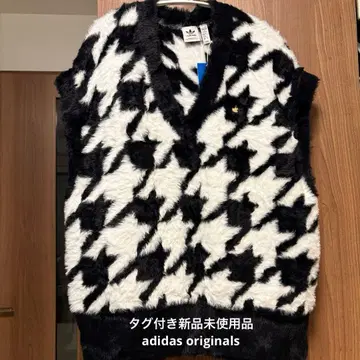 adidas 하운드투스 패턴 퍼 베스트