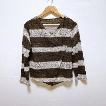 V.I.A.N.T.E (L) 메쉬 편직 니트 랩 가디건