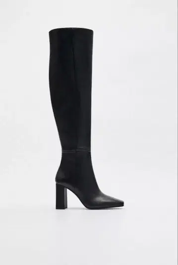 새상품급 ZARA 빅 실루엣 가죽 니하이 부츠