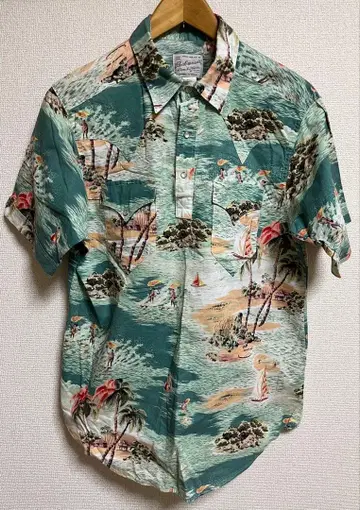 Rockmount 웨스턴 알로하 별주 레인보우 택 풀오버 셔츠