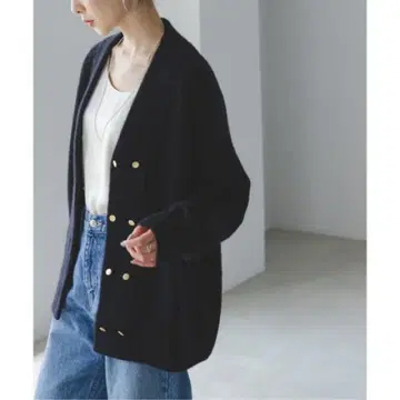 NOBLE YAK/야크 더블 버튼 니트 가디건