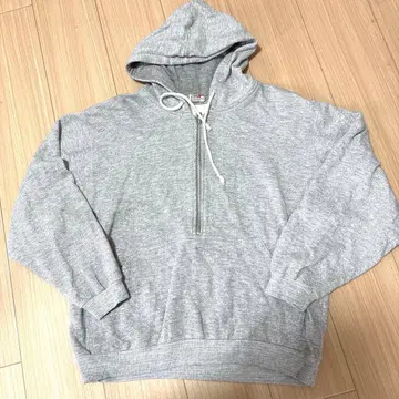 LET'S JUMP UP 그레이 후드 부착 후드티 1171번