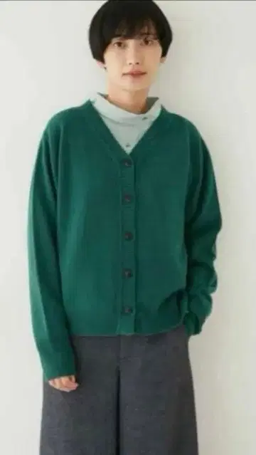 human woman 소프트 터치 울 2WAY 가디건 그린