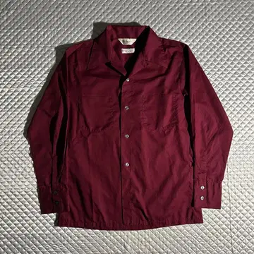 70s 빈티지 해금 셔츠 핸드 스티치 오픈 카라 자수 루프