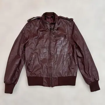 80s 빈티지! 버건디 가죽 자켓 38