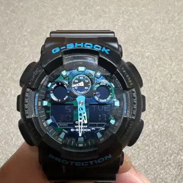 G-SHOCK 디지털 아날로그 시계 블랙/블루