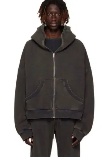 M entire studios / FULL ZIP / WASHED BLK