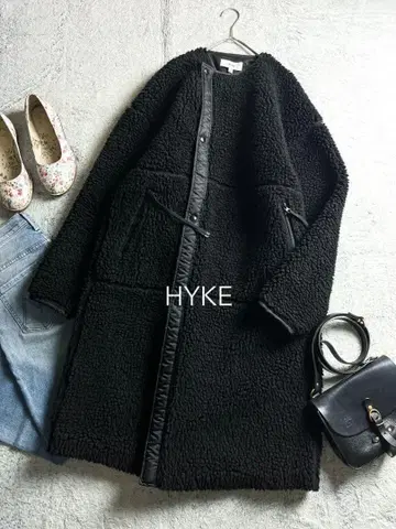 [ HYKE ] FAUX SHEARLING COAT 노카라 보아 롱 코트