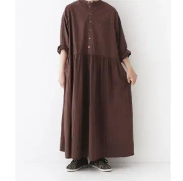 nest Robe 코튼 라미 절개 셔츠 원피스